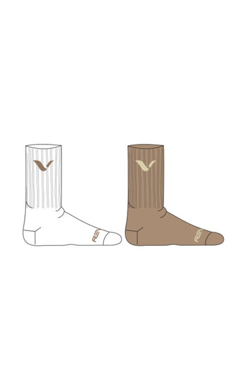 Crew Socks 2-Pack Beige/White